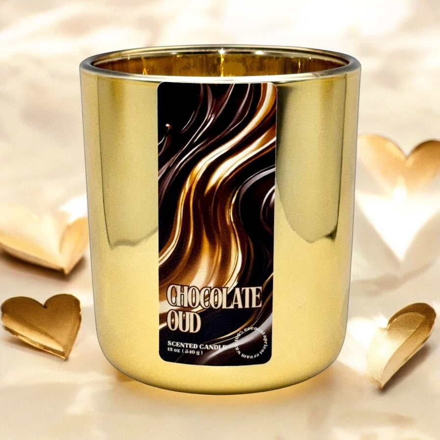 Chocolate Oud 12oz wooden wick candle