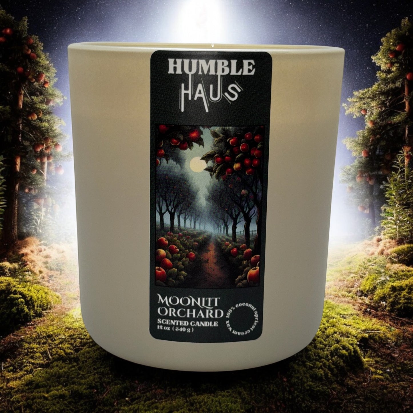 Moonlit Orchard 12oz wooden wick candle